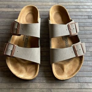 Birkenstock Arizona Birkibuc Slides Stone Size 38/US 7